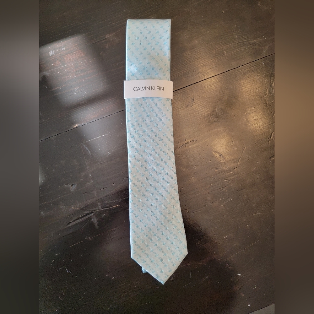 NWT Calvin Klein Baby Blue Silk Tie